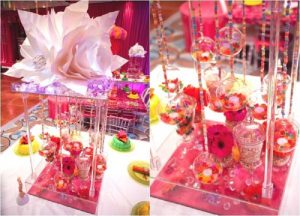 Jar of sweets with paper flowers