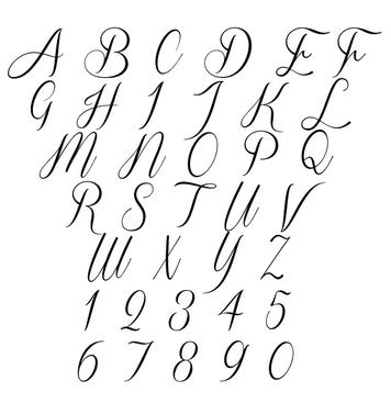 Cursive letter templates